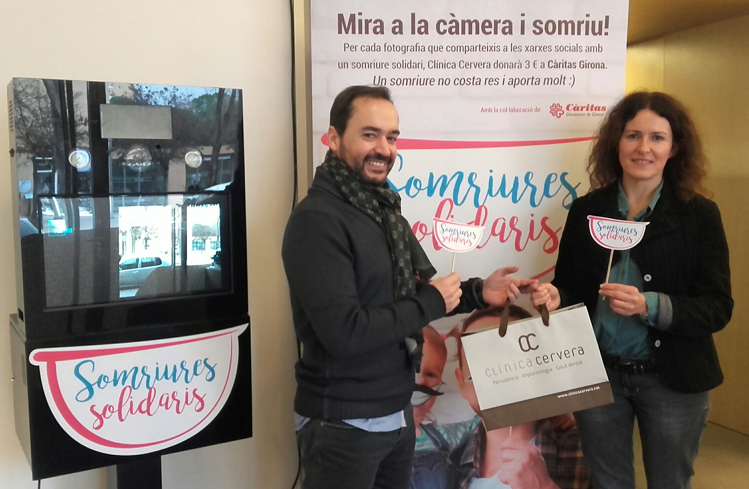 Els pacients de Clínica Cervera donen 288 somriures solidaris a caritas diocesana de Girona